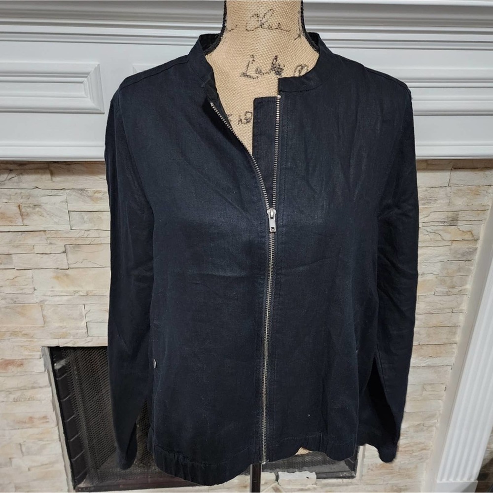Cynthia Rowley 100% linen bomber moto jacket size XL